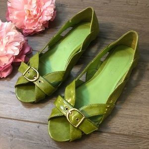 ☀️SALE!  Laura Buckle Peep Toe Flats Cutout Sides